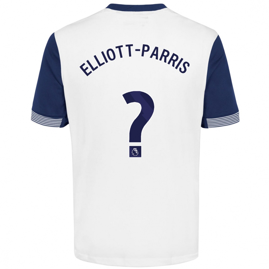 גברים כדורגל Reiss Elliott-Parris #0 לבן כחול ג'רזי ביתית 2024/25