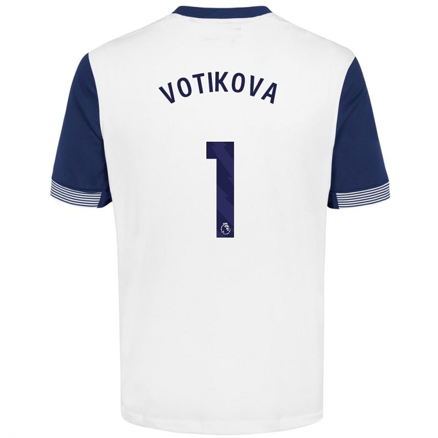 גברים כדורגל Barbora Votíková #1 לבן כחול ג'רזי ביתית 2024/25