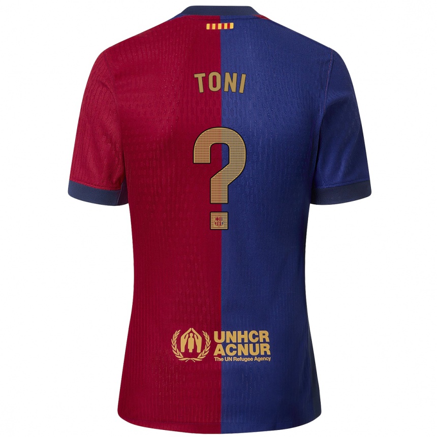 גברים כדורגל Toni Fernández #0 כחול אדום ג'רזי ביתית 2024/25