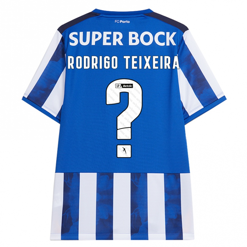 גברים כדורגל Rodrigo Teixeira #0 כחול לבן ג'רזי ביתית 2024/25