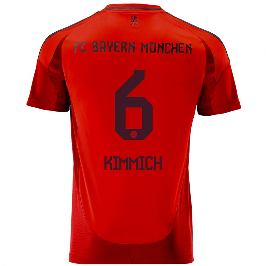 גברים כדורגל ג'ושוע קימיך #6 אָדוֹם ג'רזי ביתית 2024/25