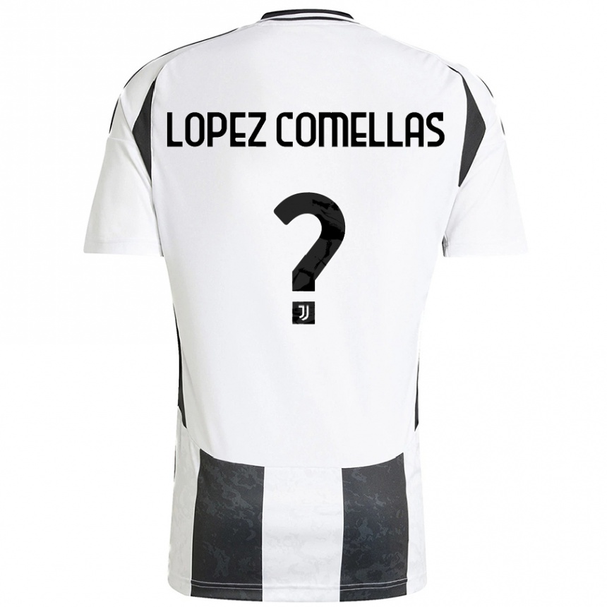 גברים כדורגל Ivan Lopez Comellas #0 לבן שחור ג'רזי ביתית 2024/25