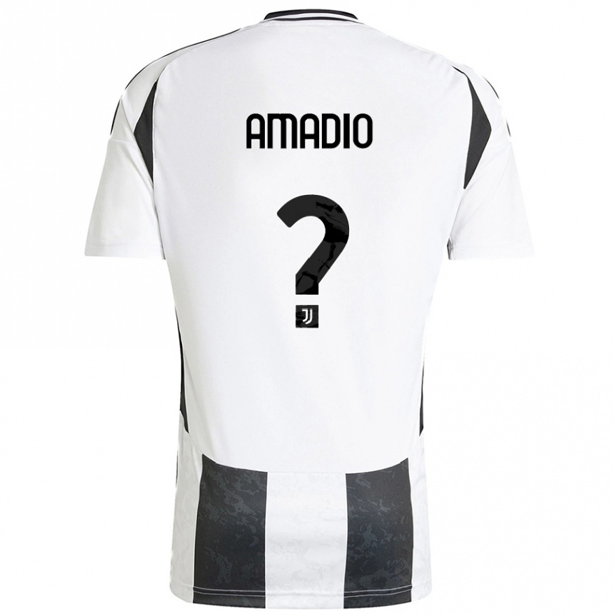 גברים כדורגל Alex Amadio #0 לבן שחור ג'רזי ביתית 2024/25