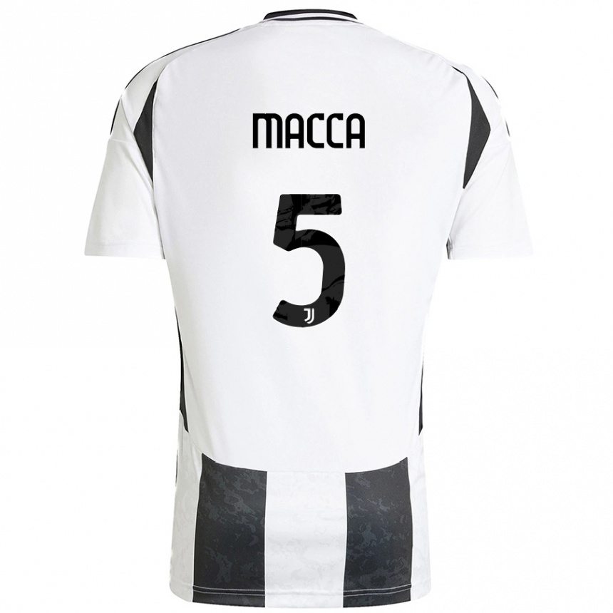 גברים כדורגל Federico Macca #5 לבן שחור ג'רזי ביתית 2024/25