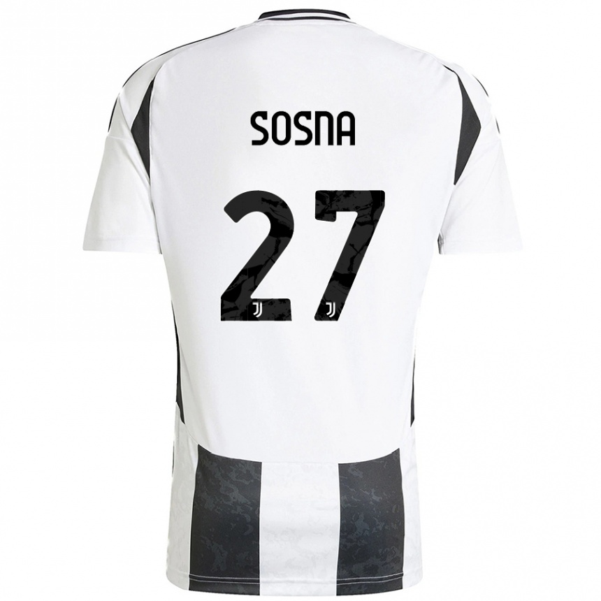 גברים כדורגל Adam Sosna #27 לבן שחור ג'רזי ביתית 2024/25