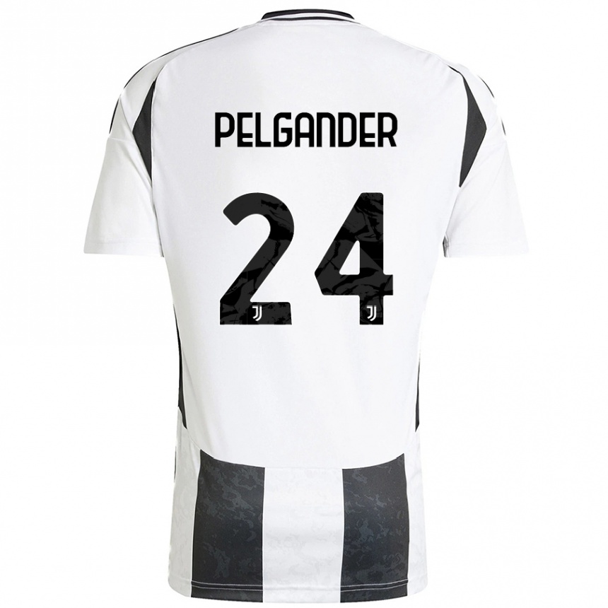 גברים כדורגל Elsa Pelgander #24 לבן שחור ג'רזי ביתית 2024/25