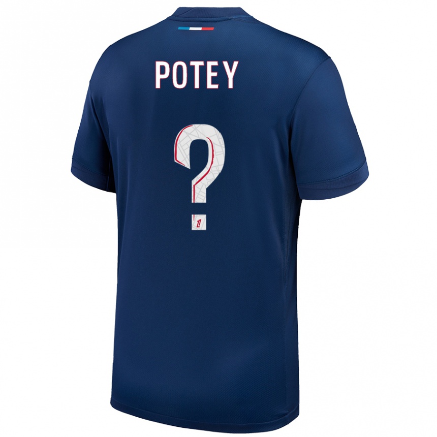 גברים כדורגל Keahson Potey #0 כחול נייבי לבן ג'רזי ביתית 2024/25