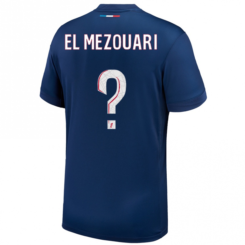 גברים כדורגל Salah-Dine El Mezouari #0 כחול נייבי לבן ג'רזי ביתית 2024/25