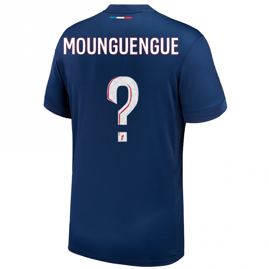 גברים כדורגל Pierre Mounguengue #0 כחול נייבי לבן ג'רזי ביתית 2024/25