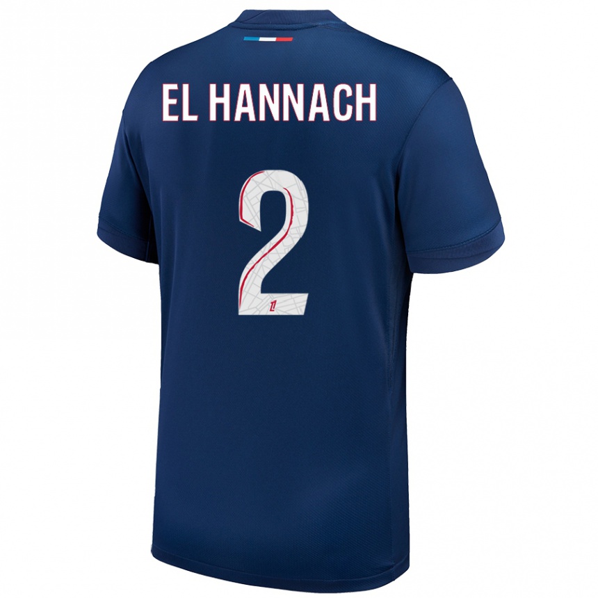 גברים כדורגל Naoufel El Hannach #2 כחול נייבי לבן ג'רזי ביתית 2024/25