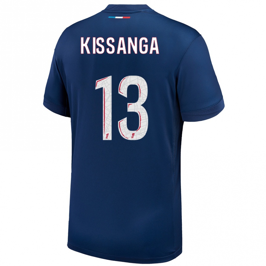 גברים כדורגל Hugo Kissanga #13 כחול נייבי לבן ג'רזי ביתית 2024/25