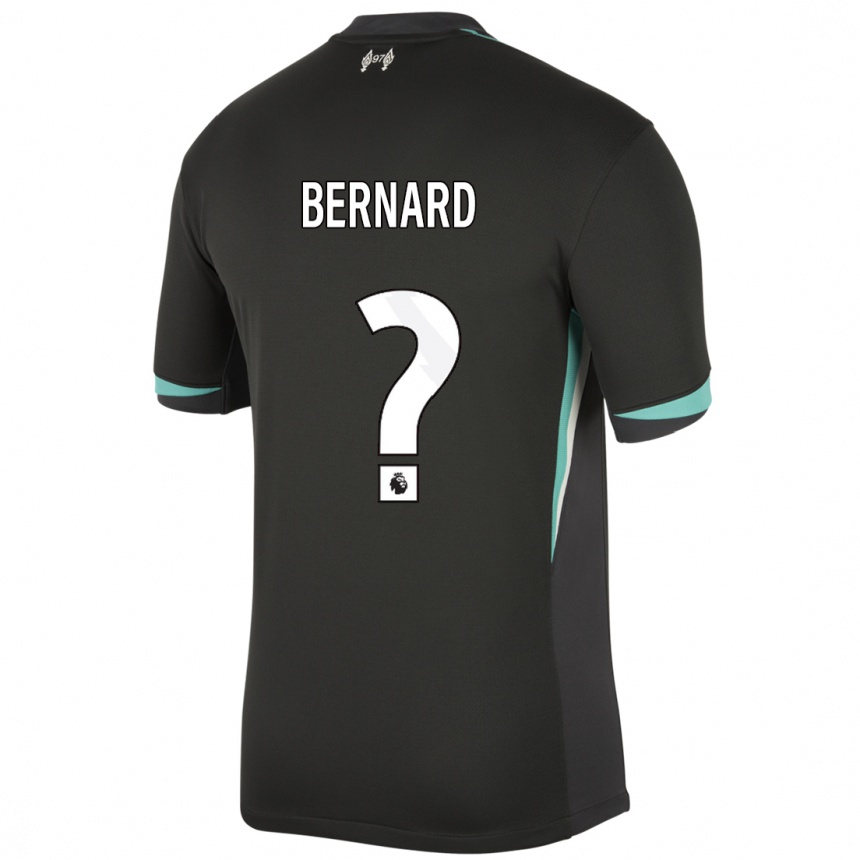 גברים כדורגל Dj Bernard #0 שחור אנתרציט לבן הרחק ג'רזי 2024/25
