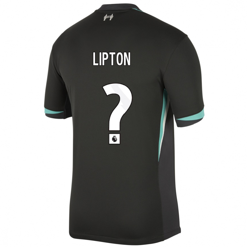 גברים כדורגל Joe Lipton #0 שחור אנתרציט לבן הרחק ג'רזי 2024/25