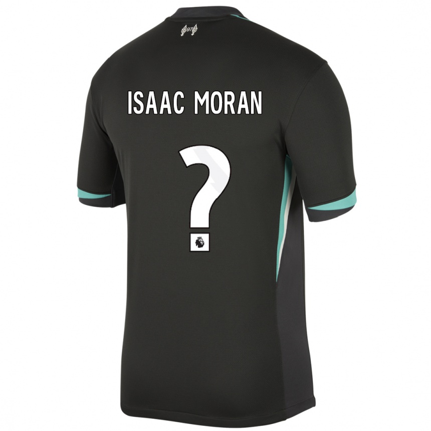 גברים כדורגל Isaac Moran #0 שחור אנתרציט לבן הרחק ג'רזי 2024/25
