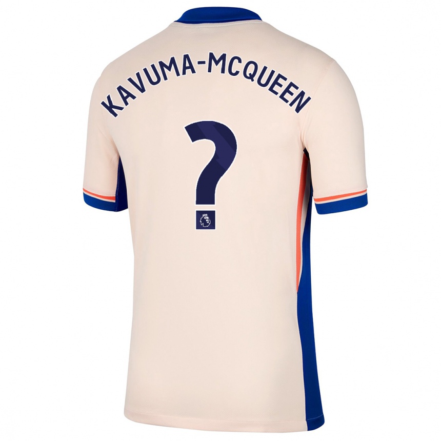 גברים כדורגל Ryan Kavuma-Mcqueen #0 בז' בהיר הרחק ג'רזי 2024/25