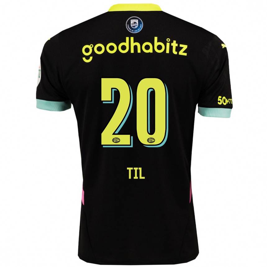 גברים כדורגל חוס טיל #20 שחור צהוב הרחק ג'רזי 2024/25