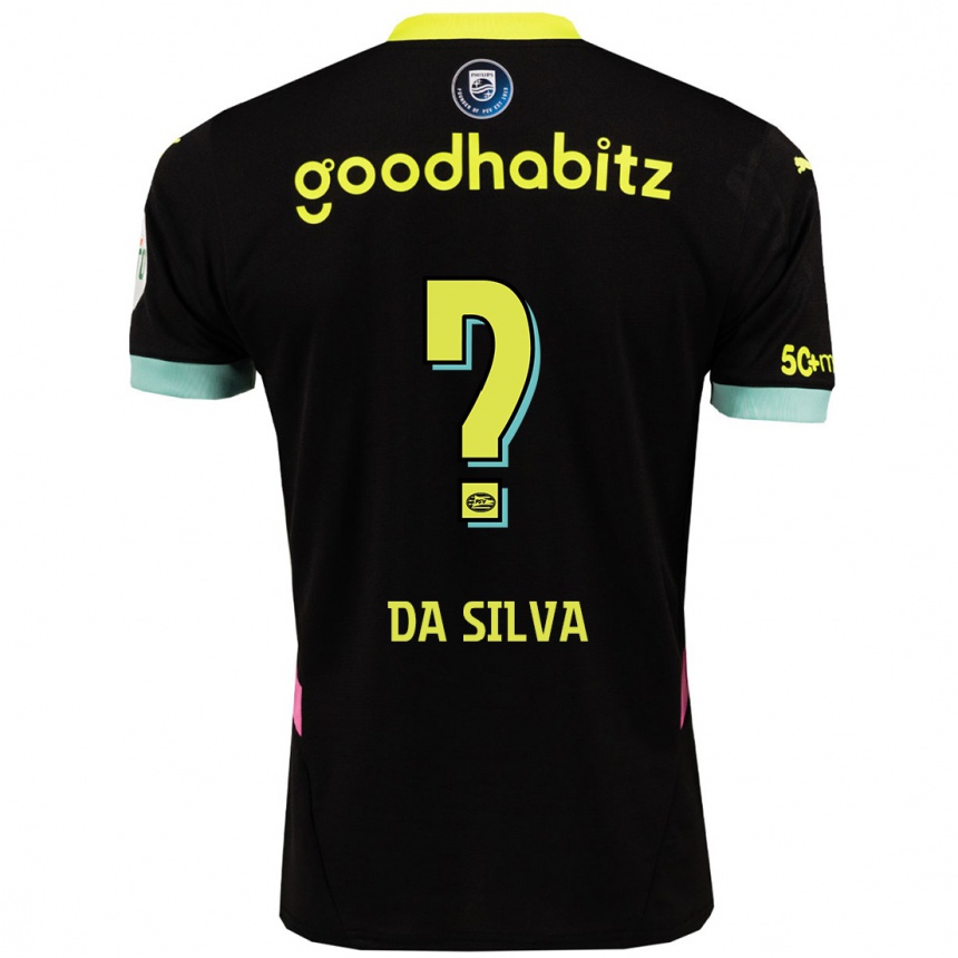 גברים כדורגל Aston Da Silva #0 שחור צהוב הרחק ג'רזי 2024/25