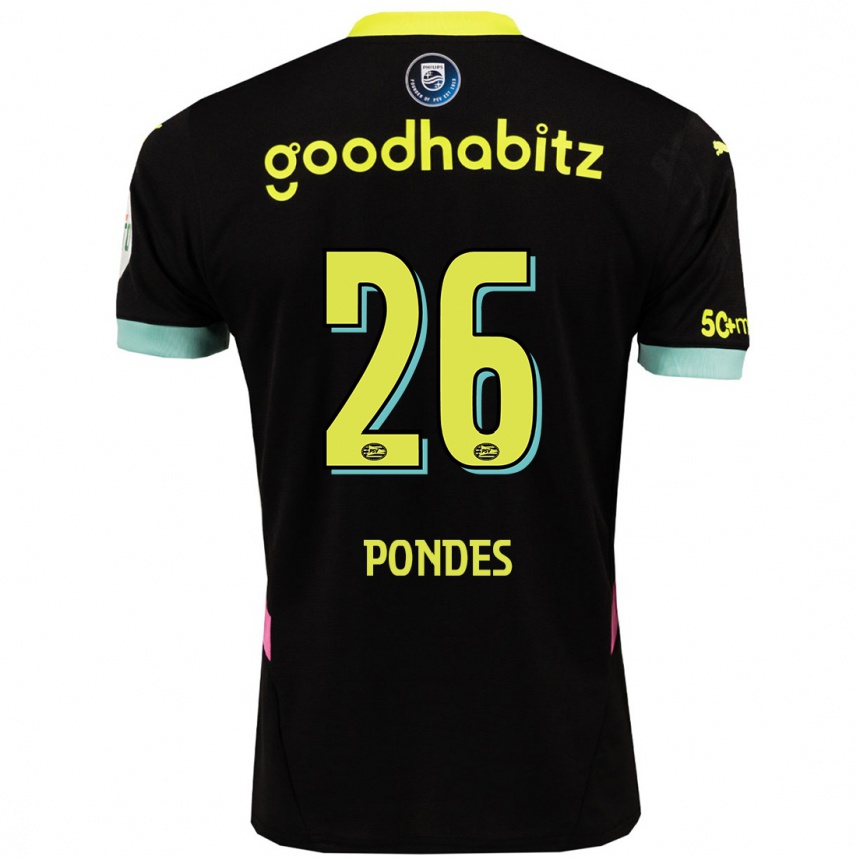 גברים כדורגל Moon Pondes #26 שחור צהוב הרחק ג'רזי 2024/25