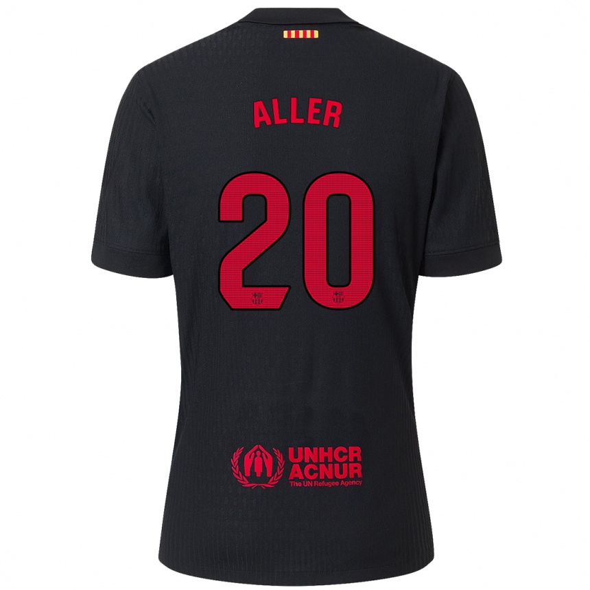 גברים כדורגל Eder Aller #20 שחור אדום הרחק ג'רזי 2024/25