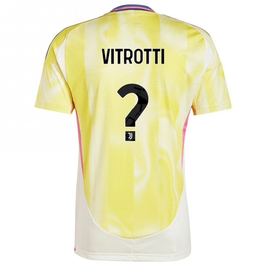 גברים כדורגל Matteo Vitrotti #0 צהוב סולארי הרחק ג'רזי 2024/25
