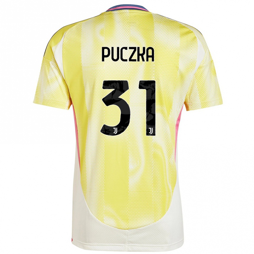 גברים כדורגל David Puczka #31 צהוב סולארי הרחק ג'רזי 2024/25