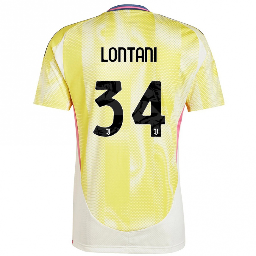 גברים כדורגל Matteo Lontani #34 צהוב סולארי הרחק ג'רזי 2024/25