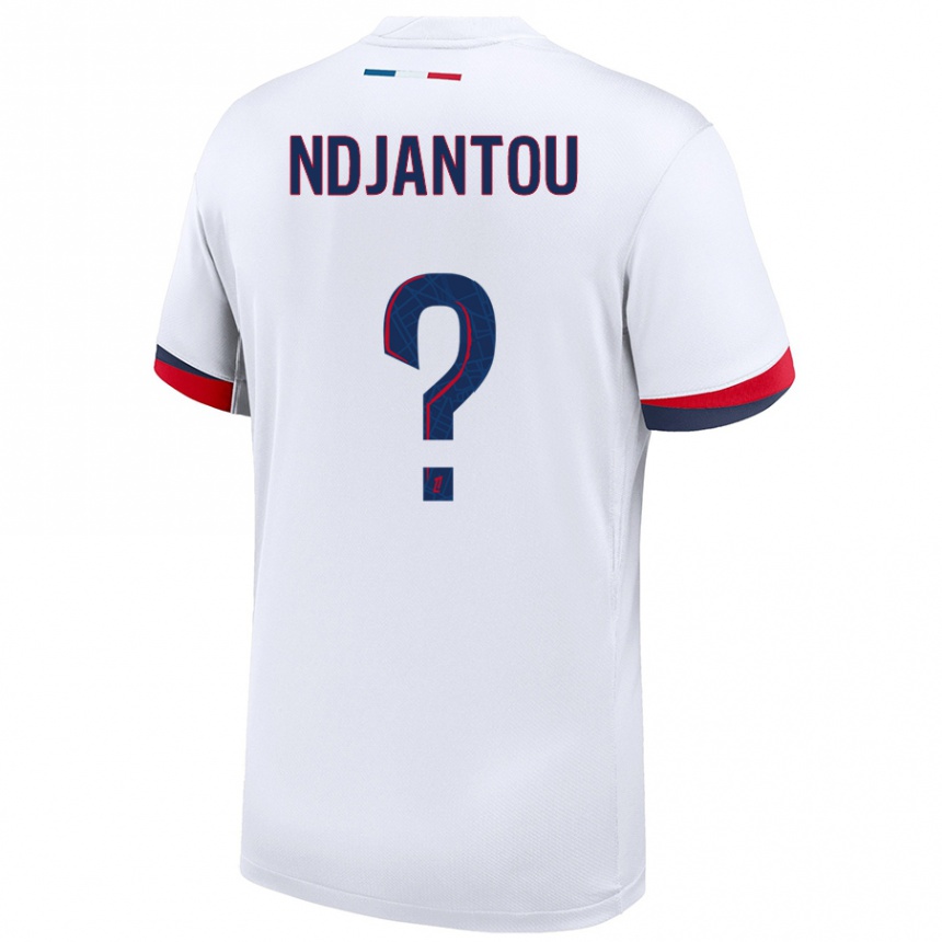 גברים כדורגל Quentin Ndjantou #0 לבן כחול אדום הרחק ג'רזי 2024/25