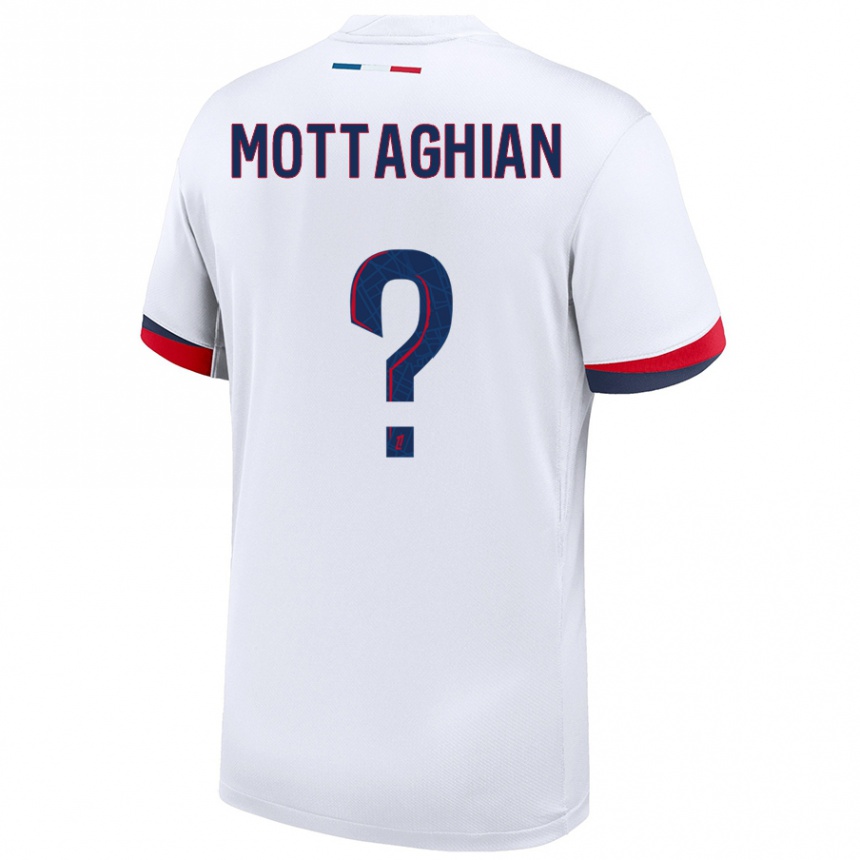 גברים כדורגל Keyvan Mottaghian #0 לבן כחול אדום הרחק ג'רזי 2024/25