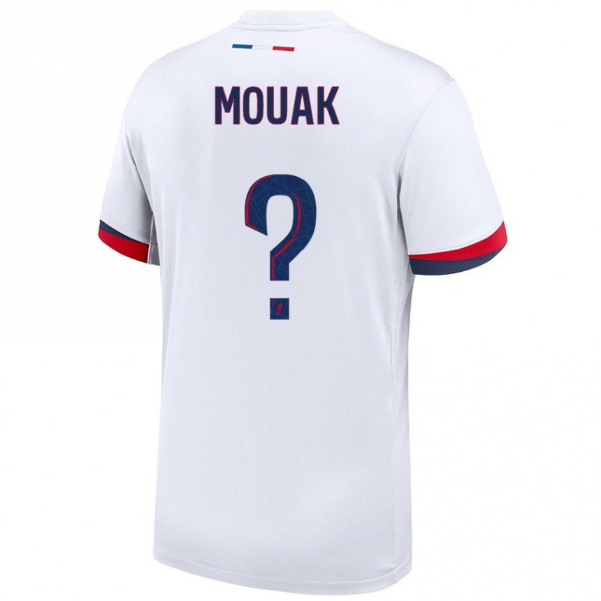 גברים כדורגל Adam Mouak #0 לבן כחול אדום הרחק ג'רזי 2024/25