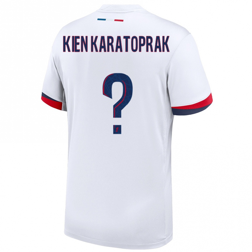 גברים כדורגל Kenan Kien Karatoprak #0 לבן כחול אדום הרחק ג'רזי 2024/25