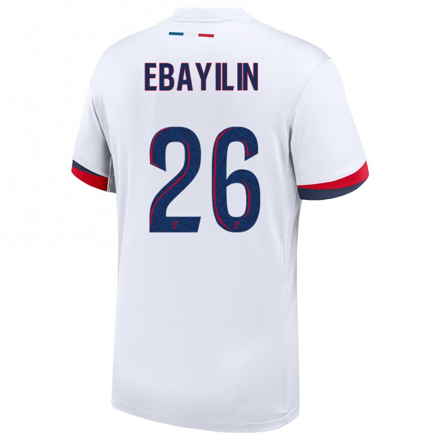 גברים כדורגל Anaïs Ebayilin #26 לבן כחול אדום הרחק ג'רזי 2024/25