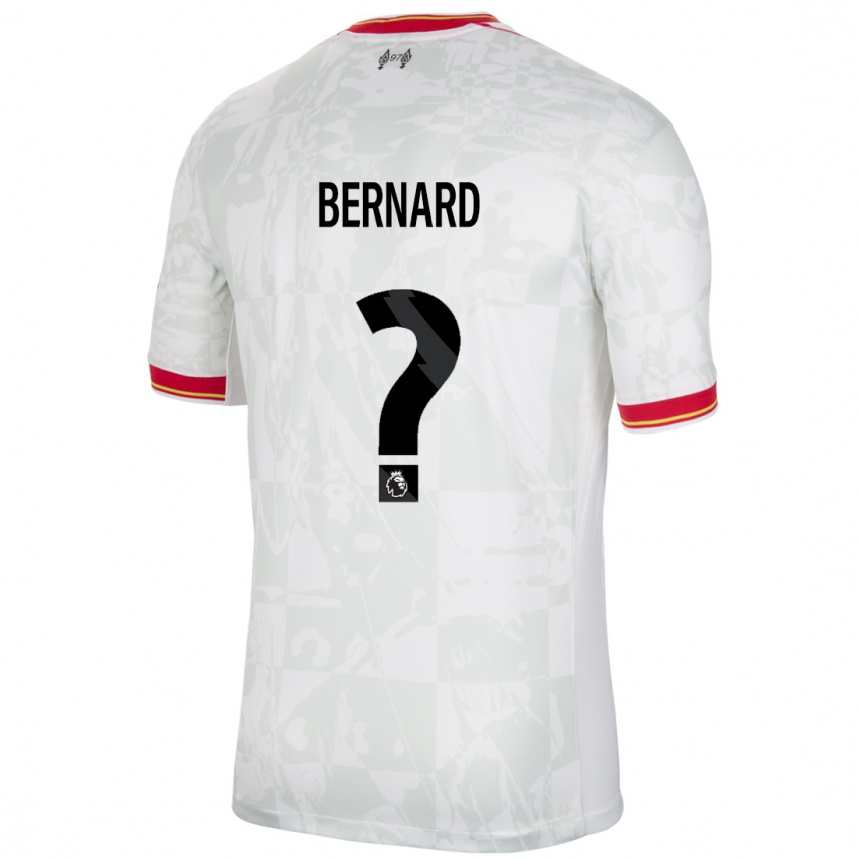 גברים כדורגל Dj Bernard #0 לבן אדום שחור ג'רזי קיט שלישי 2024/25