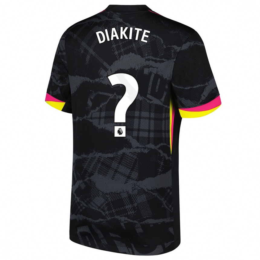 גברים כדורגל Calvin Diakite #0 שחור ורוד ג'רזי קיט שלישי 2024/25