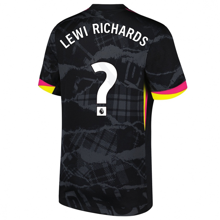 גברים כדורגל Lewi Richards #0 שחור ורוד ג'רזי קיט שלישי 2024/25