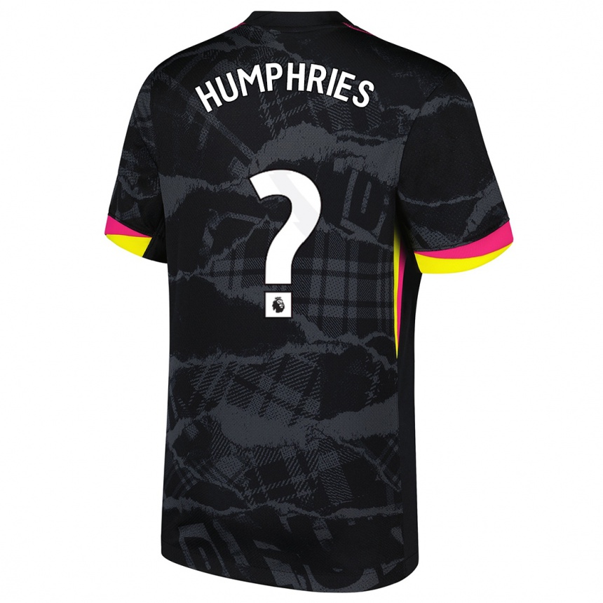 גברים כדורגל Greta Humphries #0 שחור ורוד ג'רזי קיט שלישי 2024/25