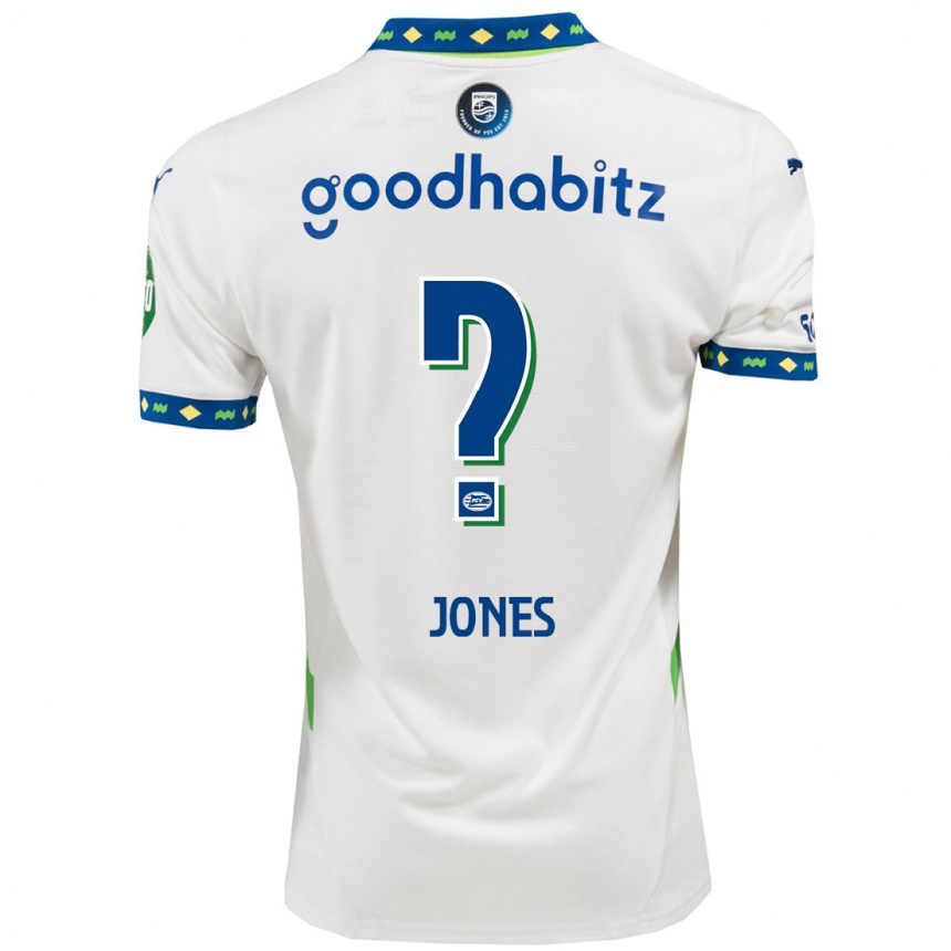 גברים כדורגל Austyn Jones #0 לבן כחול כהה ג'רזי קיט שלישי 2024/25