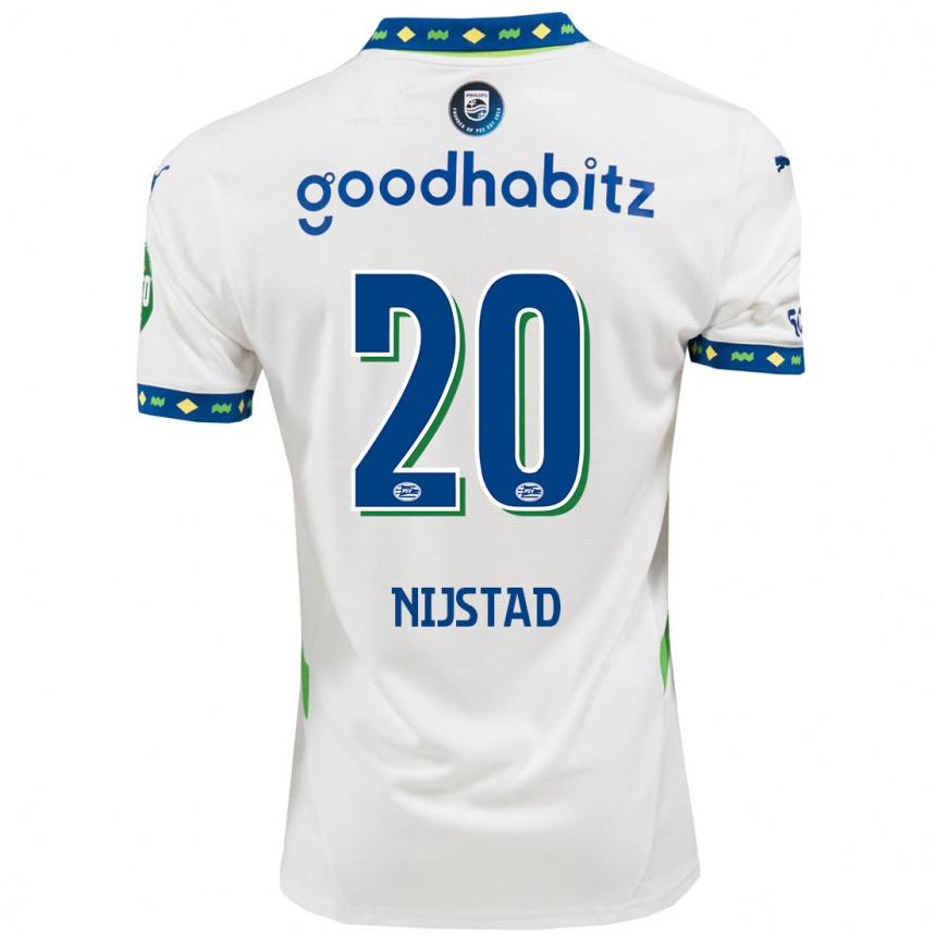 גברים כדורגל Nina Nijstad #20 לבן כחול כהה ג'רזי קיט שלישי 2024/25