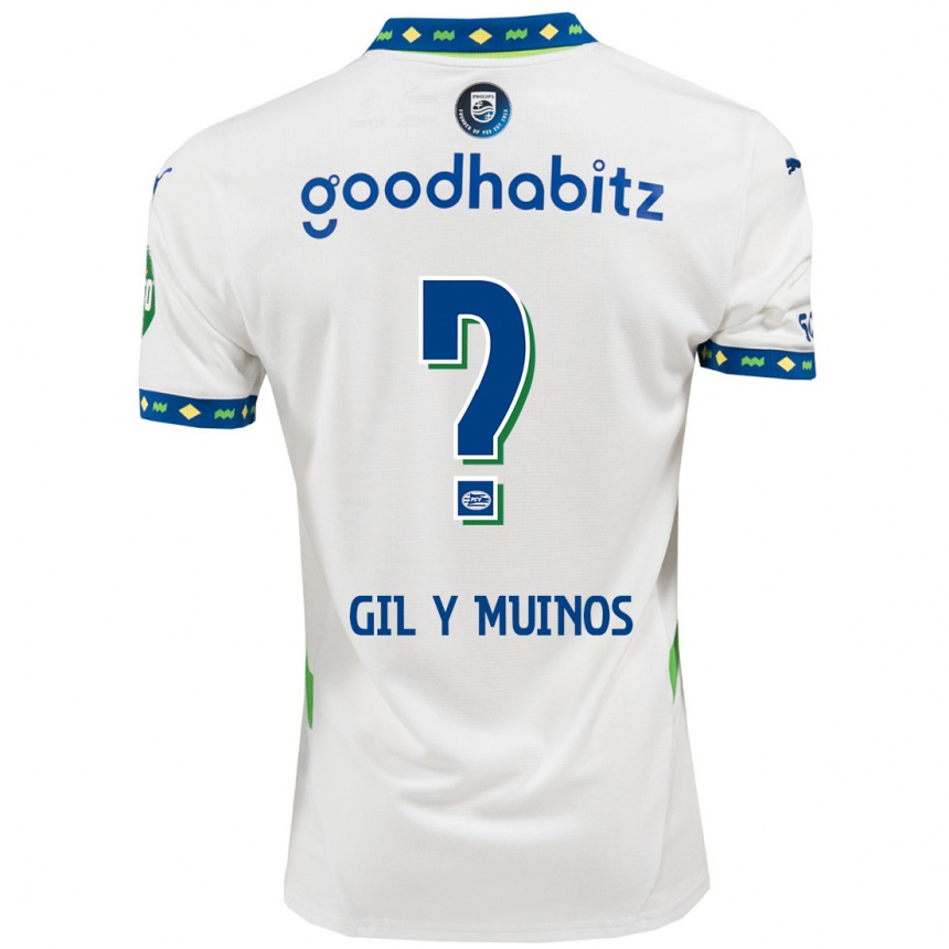 גברים כדורגל Yaël Gil Y Muiños #0 לבן כחול כהה ג'רזי קיט שלישי 2024/25