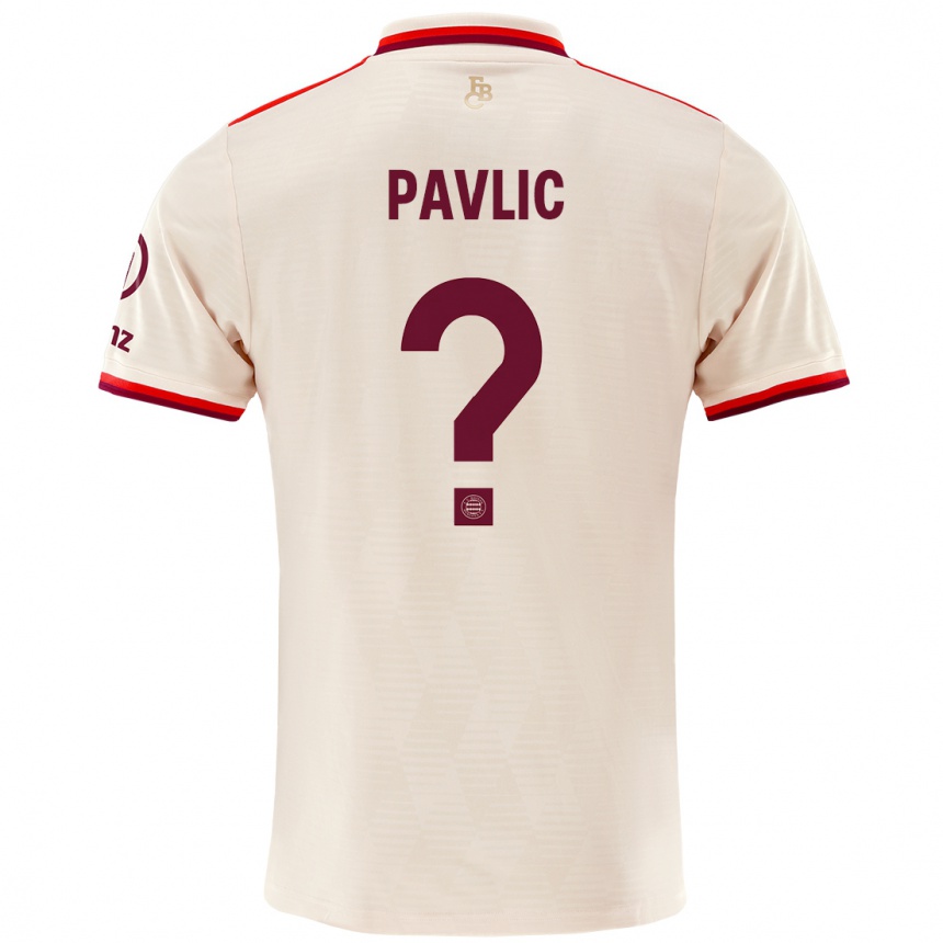 גברים כדורגל Raphael Pavlic #0 פִּשׁתָן ג'רזי קיט שלישי 2024/25