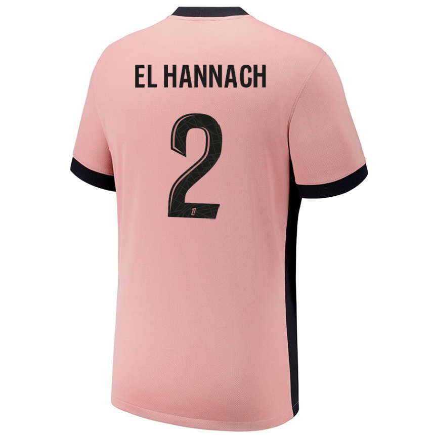 גברים כדורגל Naoufel El Hannach #2 ורוד חלודה ג'רזי קיט שלישי 2024/25