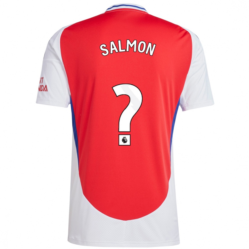נשים כדורגל Marli Salmon #0 אדום לבן ג'רזי ביתית 2024/25
