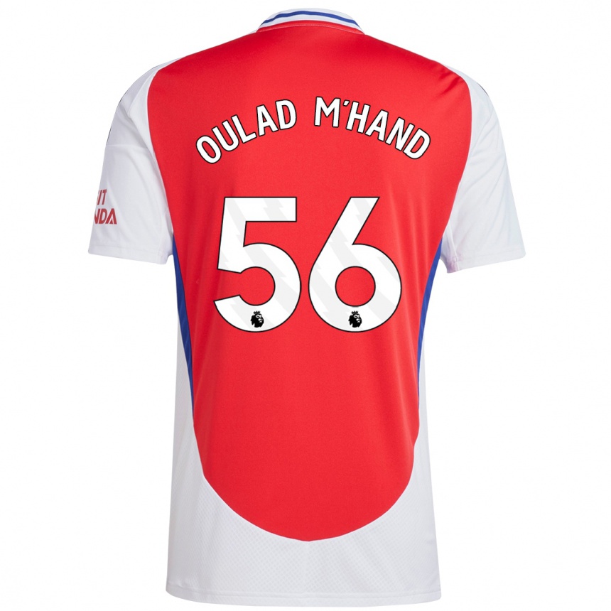 נשים כדורגל Salah-Eddine Oulad M'hand #56 אדום לבן ג'רזי ביתית 2024/25