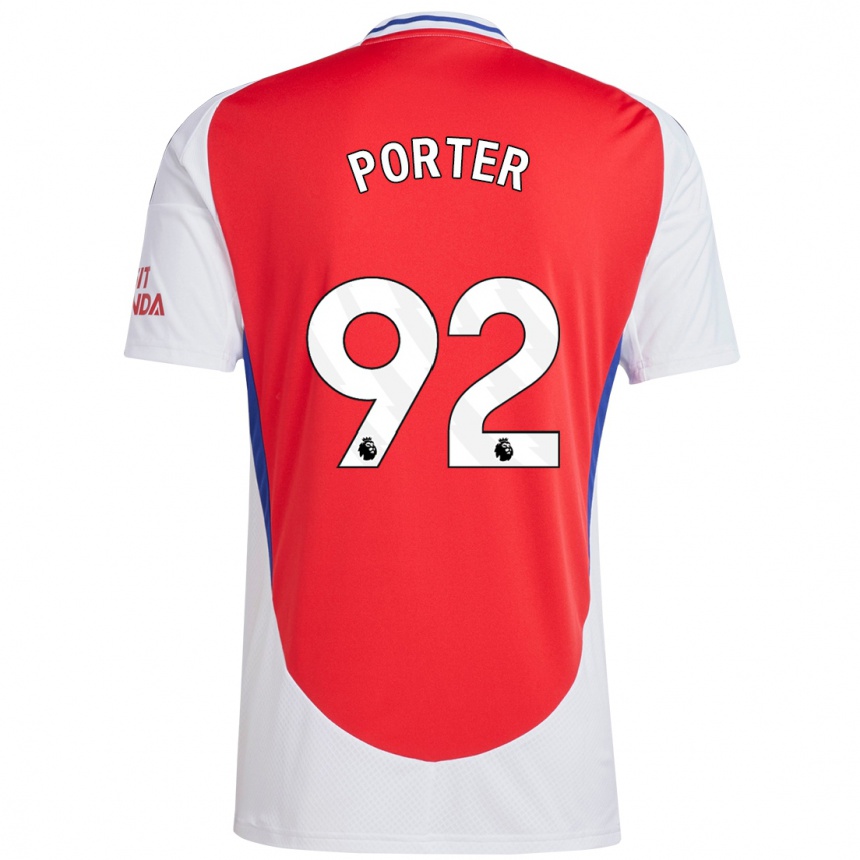 נשים כדורגל Jack Porter #92 אדום לבן ג'רזי ביתית 2024/25