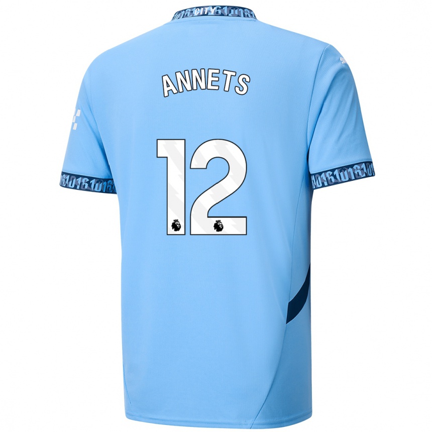 נשים כדורגל Eve Annets #12 כָּחוֹל כֵּהֶה ג'רזי ביתית 2024/25