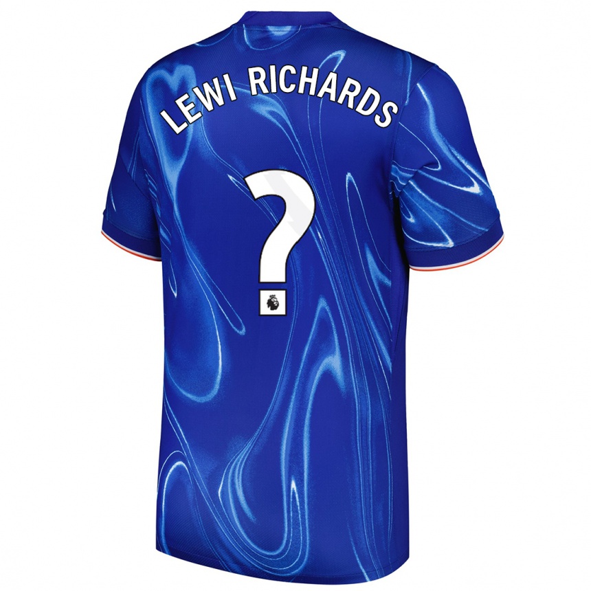 נשים כדורגל Lewi Richards #0 כחול לבן ג'רזי ביתית 2024/25
