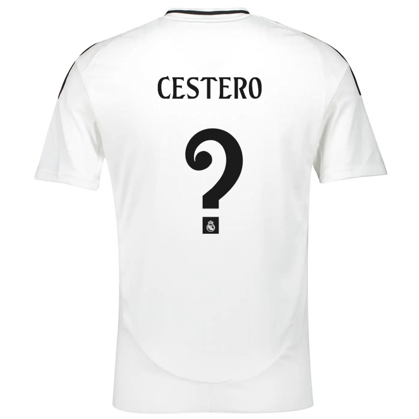 נשים כדורגל Jorge Cestero #0 לָבָן ג'רזי ביתית 2024/25