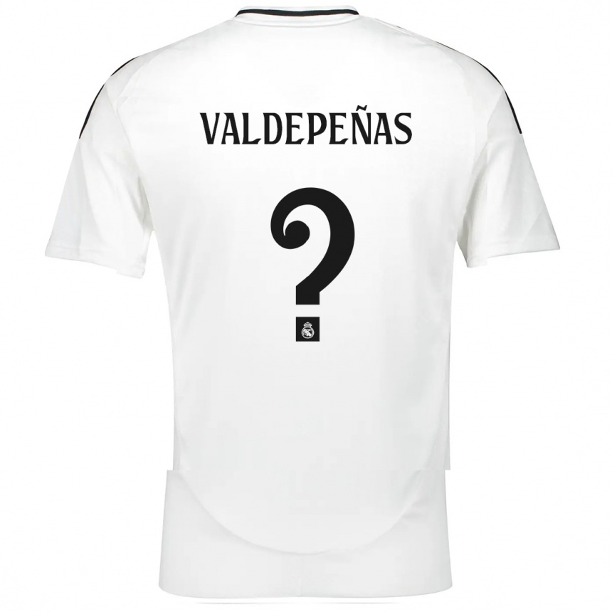 נשים כדורגל Víctor Valdepeñas #0 לָבָן ג'רזי ביתית 2024/25