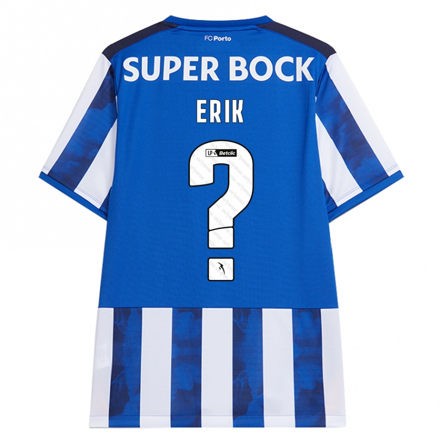 נשים כדורגל Erik #0 כחול לבן ג'רזי ביתית 2024/25
