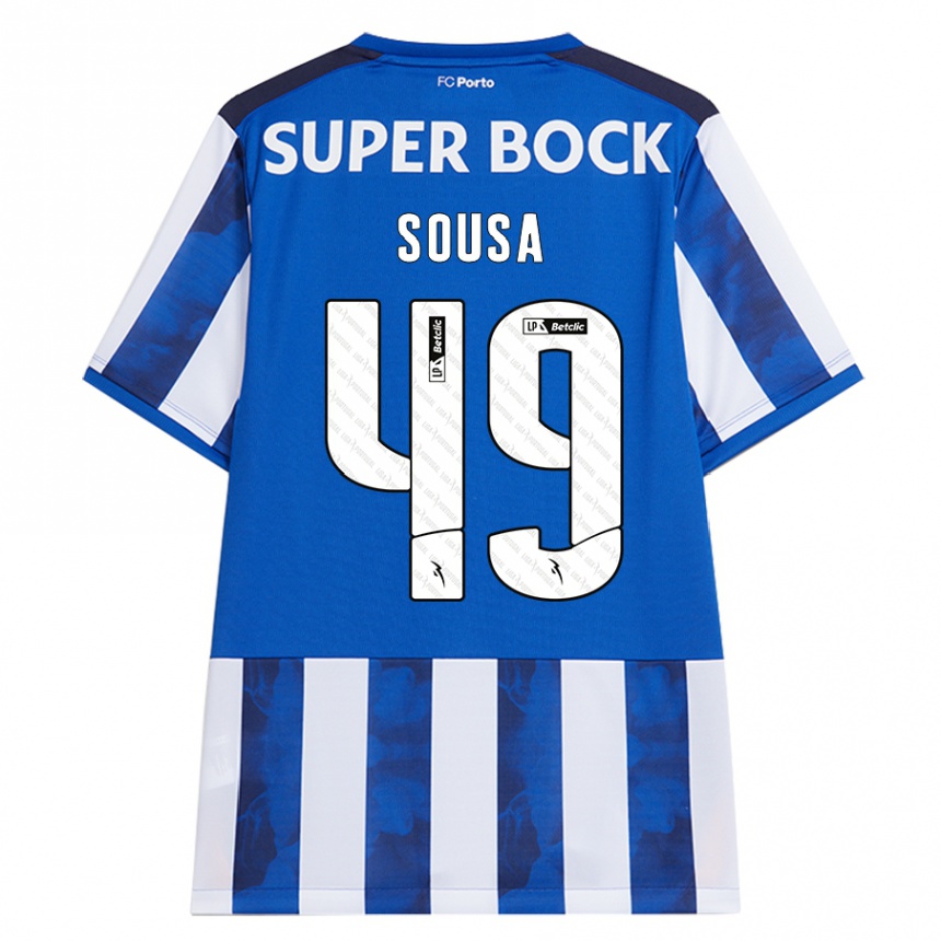 נשים כדורגל Gonçalo Sousa #49 כחול לבן ג'רזי ביתית 2024/25
