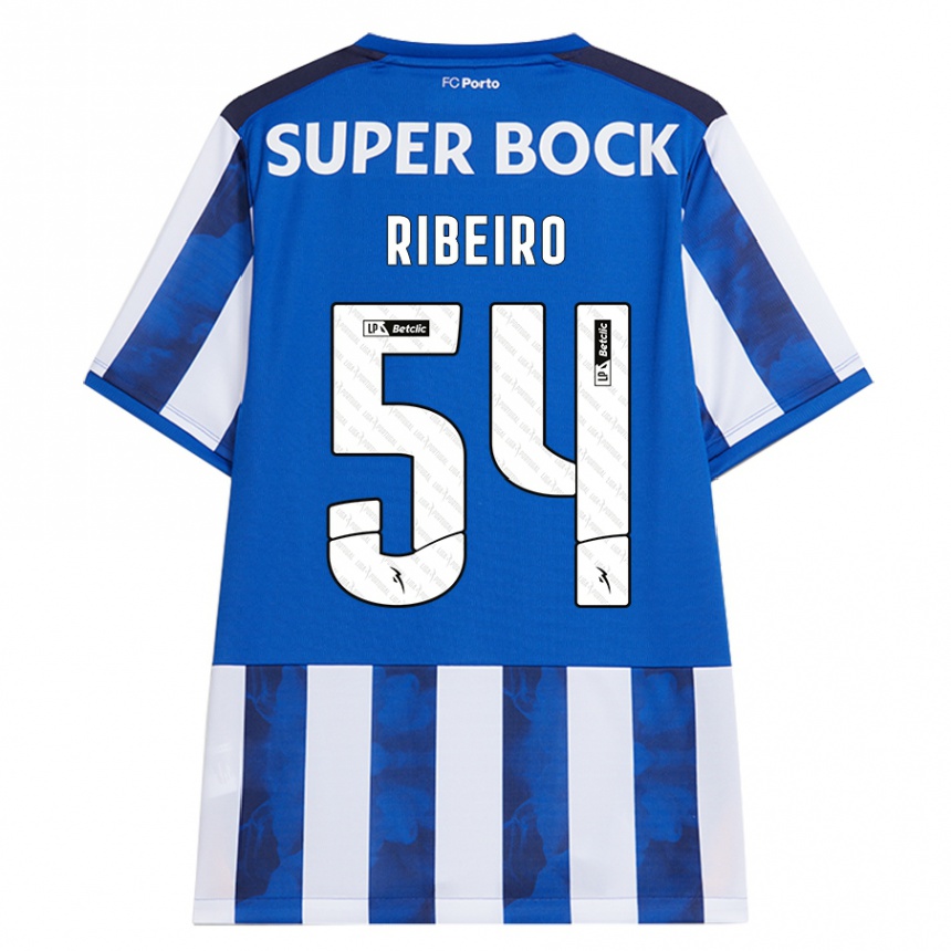 נשים כדורגל António Ribeiro #54 כחול לבן ג'רזי ביתית 2024/25